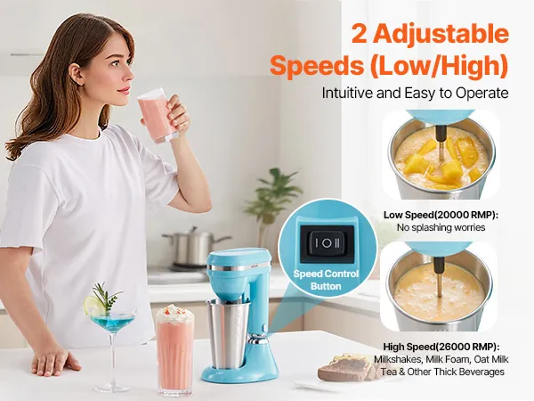 VEVOR Milkshake Maker, 100W Milk Shake Maker Mixer, Single Head