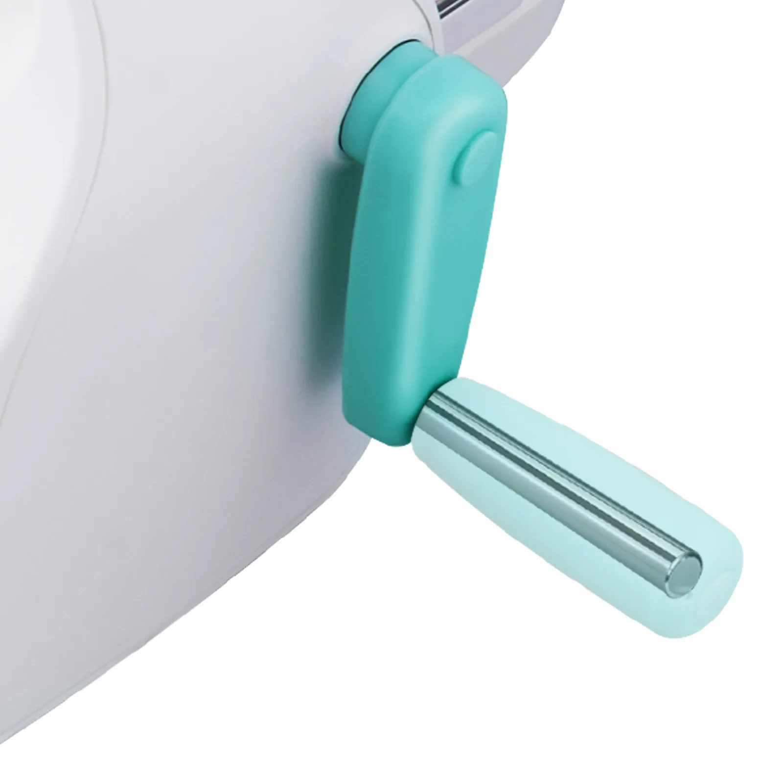 white and teal handle of VEVOR die cutting machine.