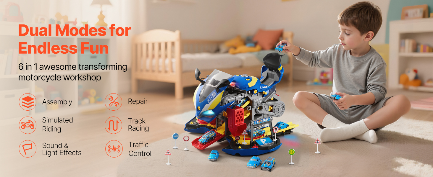 VEVOR Toy Motorcycle Engine – 25-Piece, 6-in-1 Repair Kit