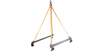 Eslinga elevadora para moto acuática VEVOR con correas naranjas y vigas metálicas.