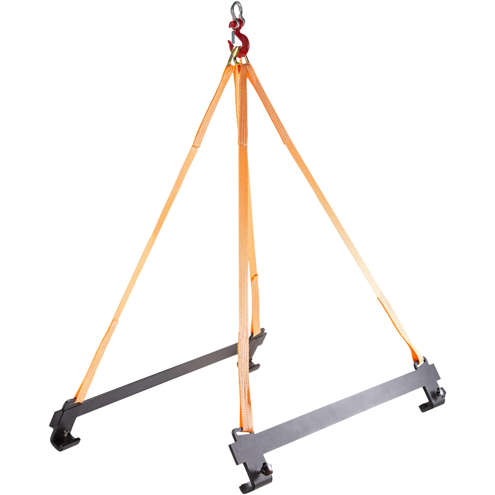 Eslinga elevadora para moto acuática VEVOR con correas naranjas y estructura de acero.