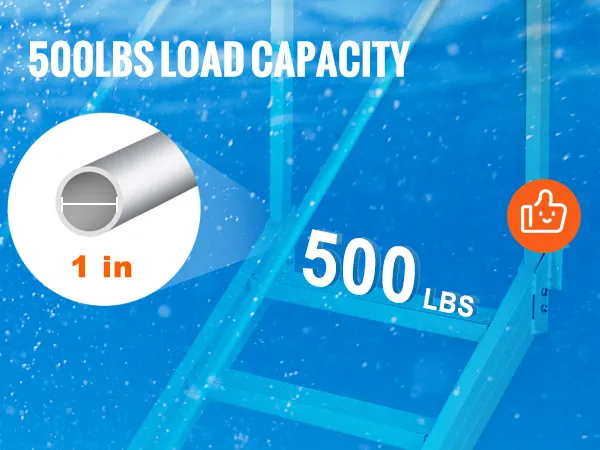 VEVOR-dockladder met antislip rubberen pads, 10 cm brede treden voor meer veiligheid en comfort.