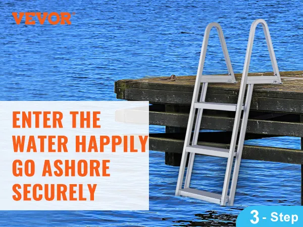 VEVOR-Anlegeleiter mit Rahmen aus Aluminiumlegierung, 350 Pfund Tragfähigkeit, 4-Zoll-Pedalen und rutschfester Gummiauflage.