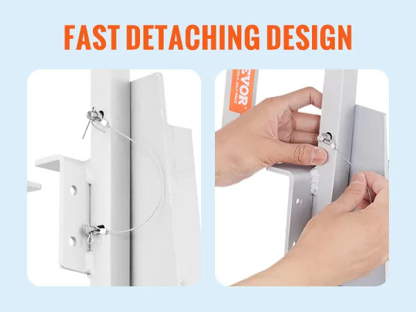 Schnell abnehmbares Design mit Sicherheitsstiften für die VEVOR-Anlegeleiter. Stopperstift einfach einstecken oder herausziehen.