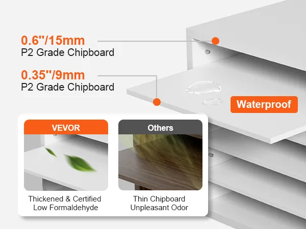 Portadocumenti VEVOR in truciolato di qualità P2 da 0,6"/15 mm, impermeabile e a basso contenuto di formaldeide.