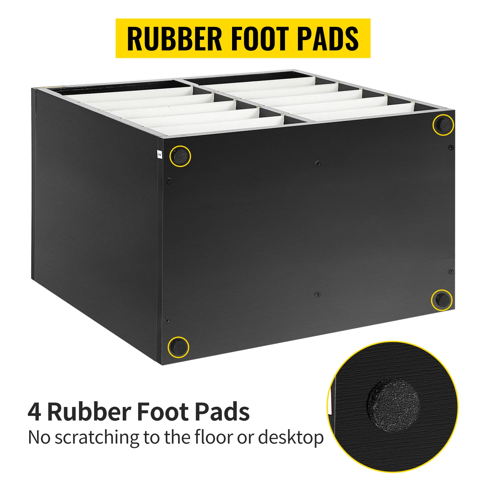VEVOR-Literatur-Organizer mit vier Gummifüßen, um Kratzer auf Oberflächen zu vermeiden.