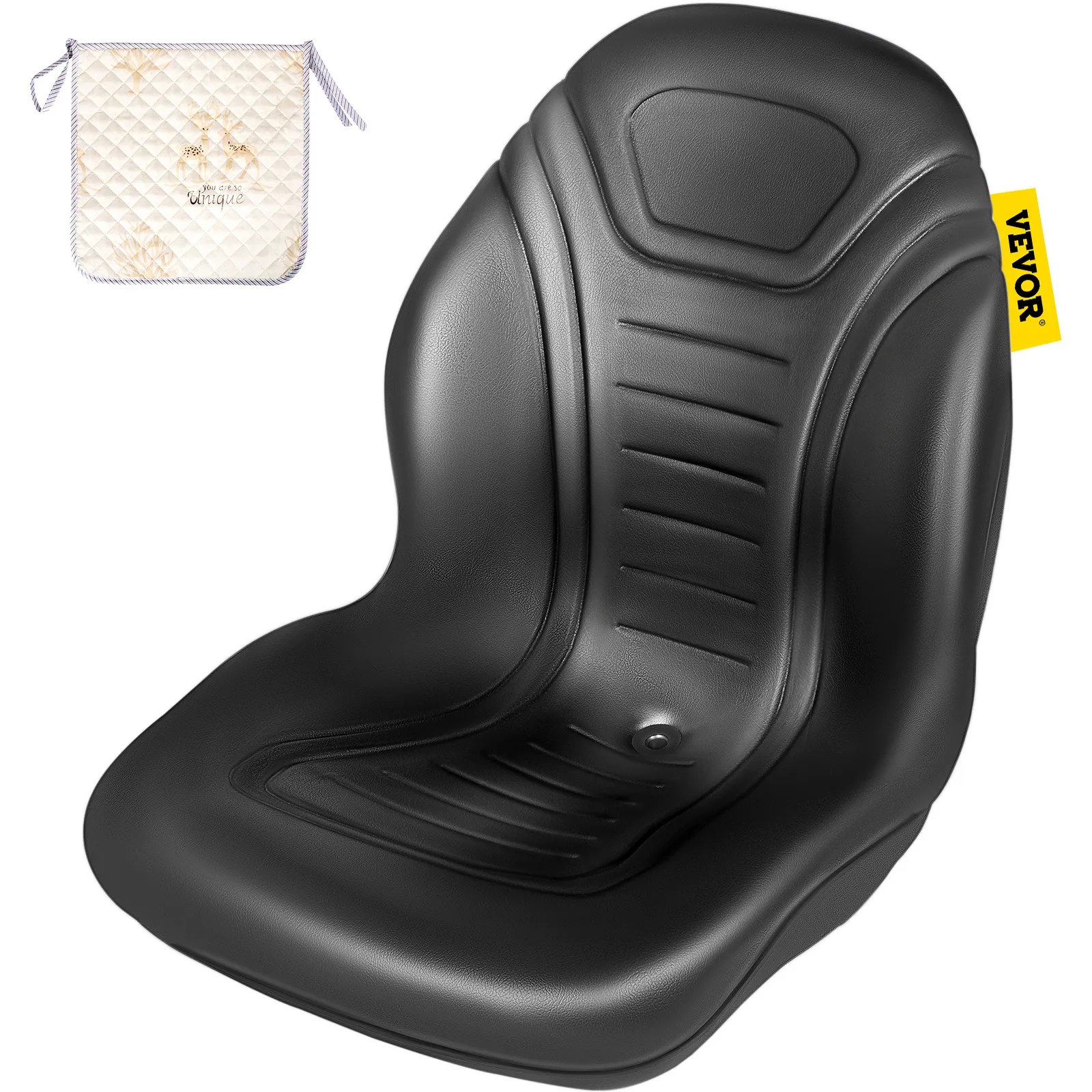 VEVOR lawn tractor seat with ergonomic design and quilted seat cover.