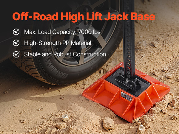 C&T Wagenheber-Basis & Griffhalter – Für Hi-Lift Wagenheber, Off-Road, Rot-schwarz, Verhindert Einsinken