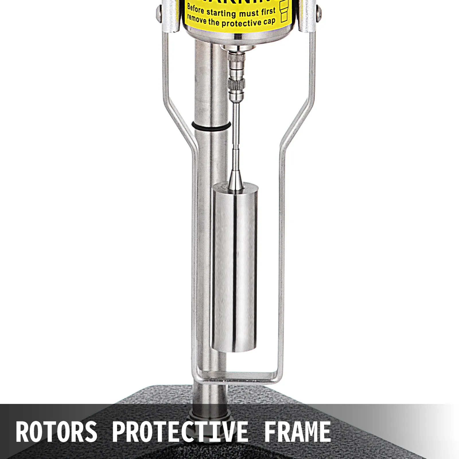 Viscosímetro digital VEVOR con marco protector y rotores.