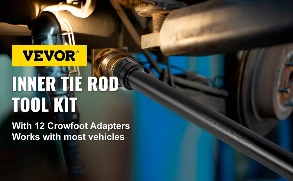 VEVOR inner tie rod tool kit with 12 crowfoot adapters for most vehicles.