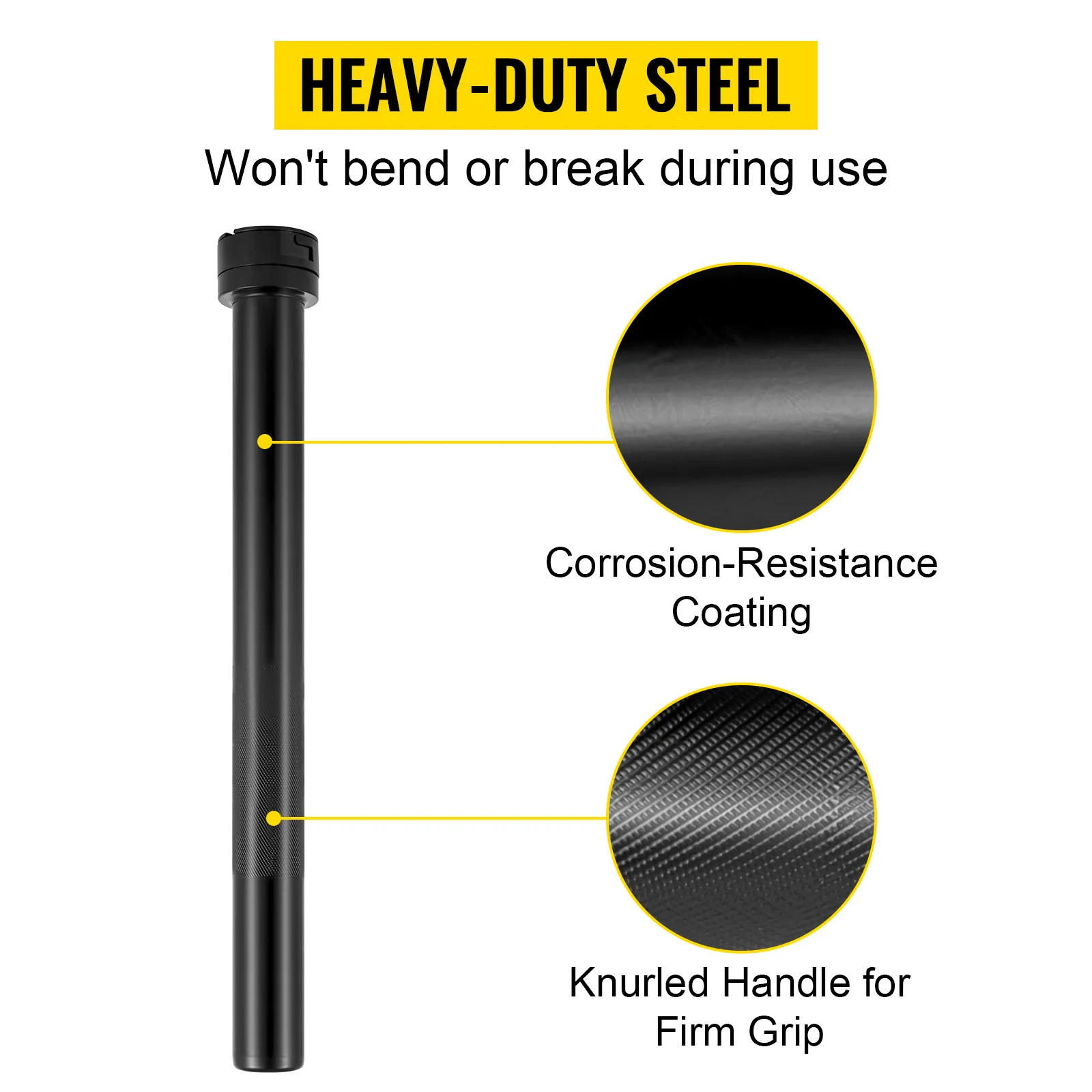 VEVOR inner tie rod tool kit with heavy-duty steel, corrosion-resistance, and knurled handle.