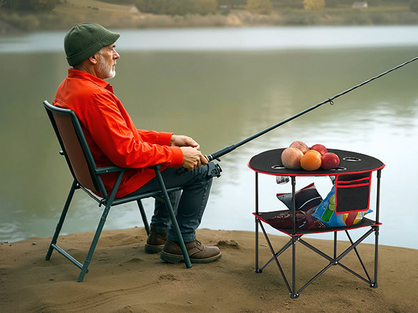 VEVOR Small Fold Away Camping Table - 600D Oxford Fabric