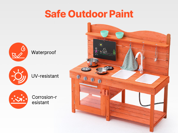 VEVOR Outdoor Mud Kitchen for Kids — Waterproof Wood Design