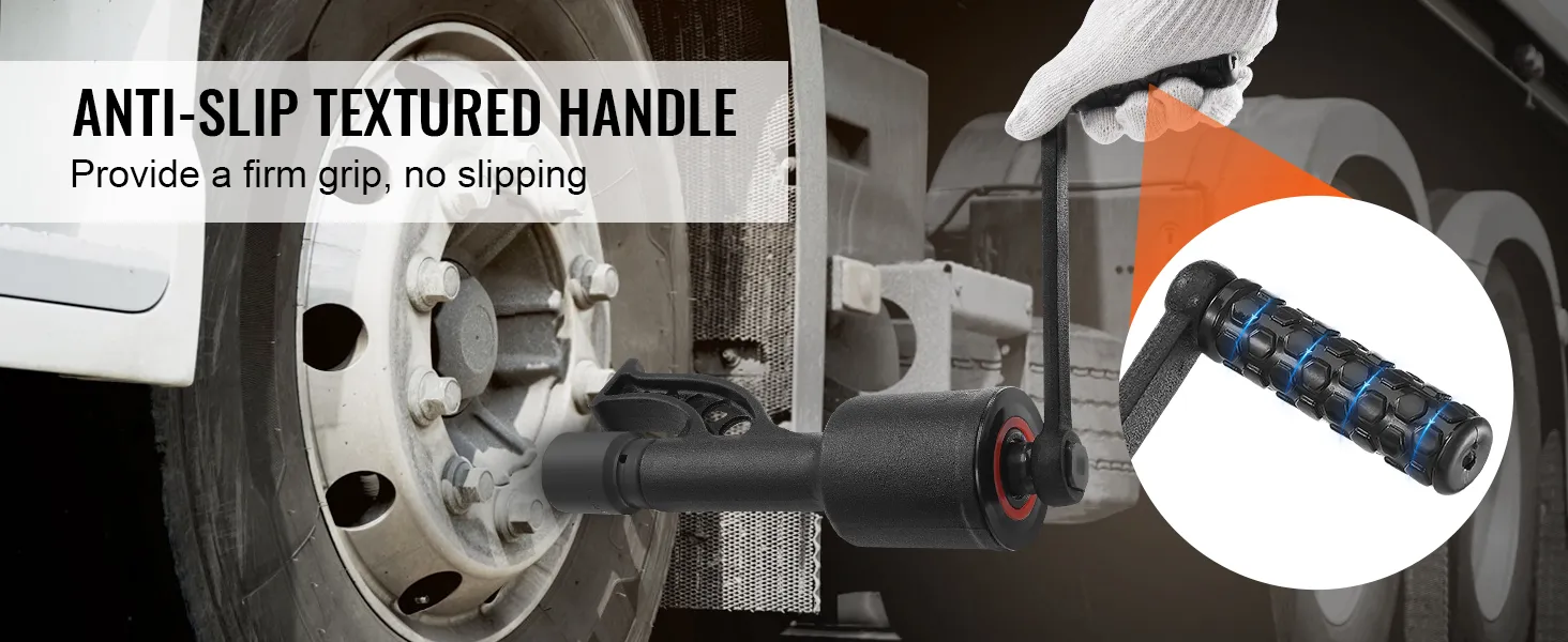 VEVOR torque multiplier with an anti-slip textured handle for a firm grip on truck wheel bolts.