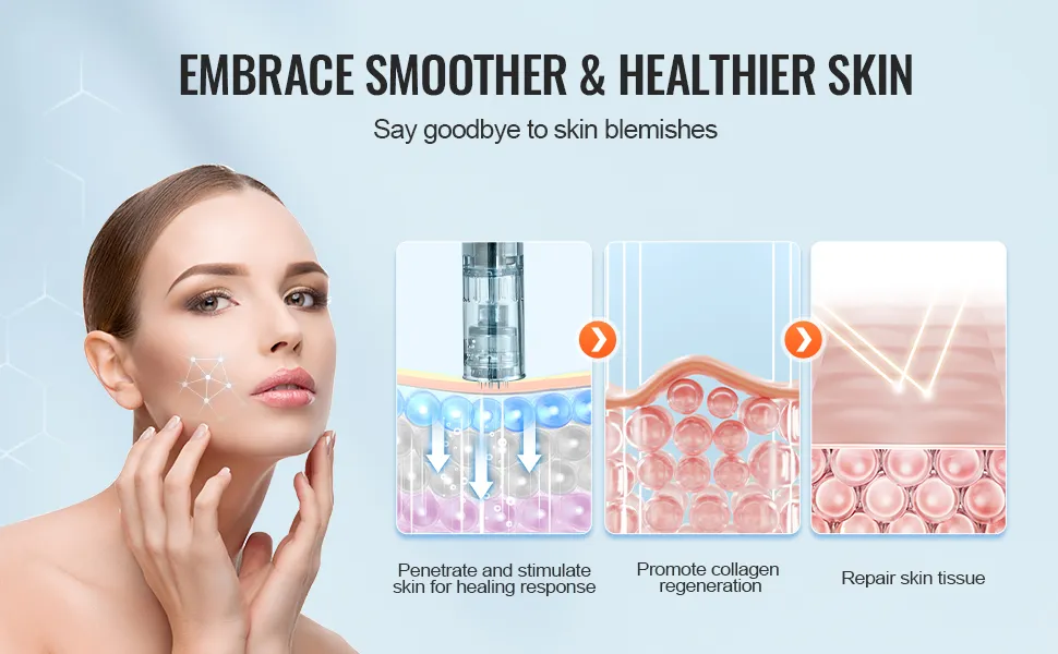 VEVOR Professional Microneedling Pen Electric Beauty Pen with 6 Needles 6-Speed