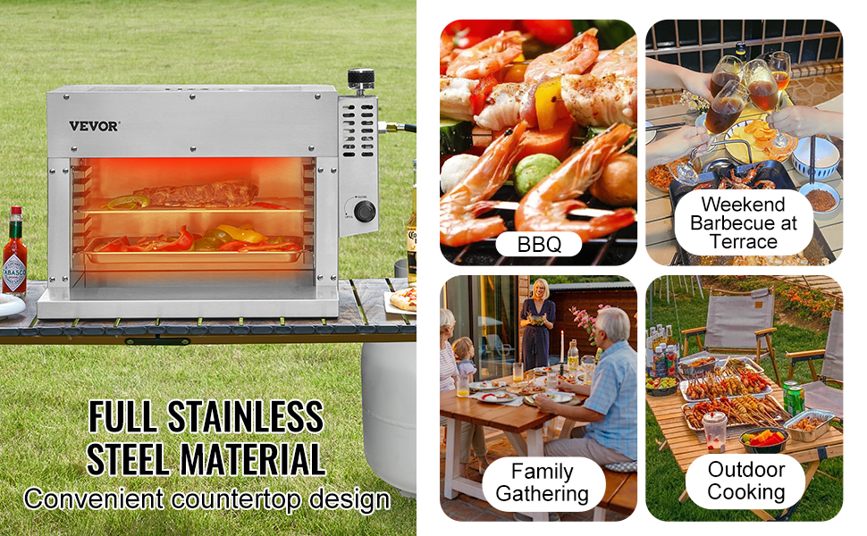Newhai Propan Steak Broiler – 760 °C, Tragbarer Gas-Grill Für Outdoor, Edelstahl