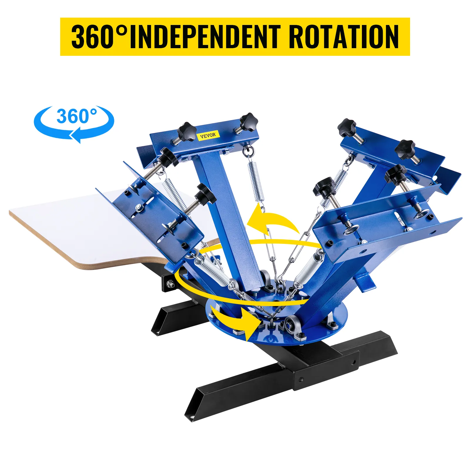 VEVOR screen printing machine with 360-degree independent rotation functionality.