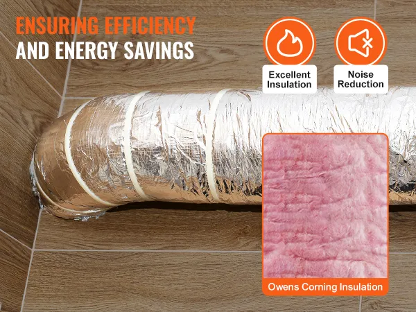 VEVOR dryer vent hose with excellent insulation, noise reduction, and owens corning insulation.