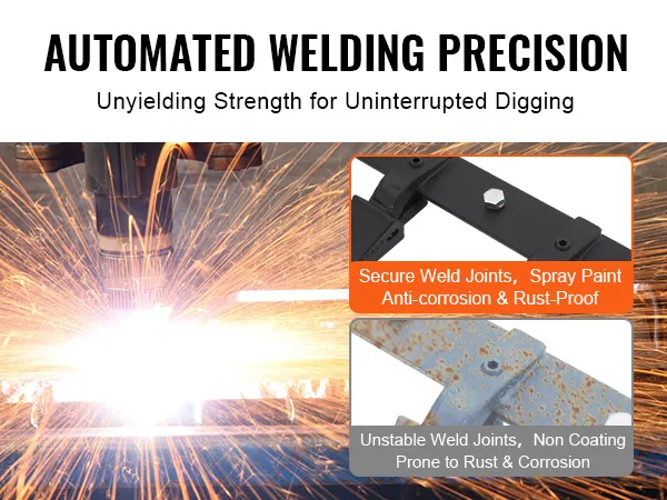 welding sparks and VEVOR bucket tooth bar with automated precision for durable, rust-proof joints.