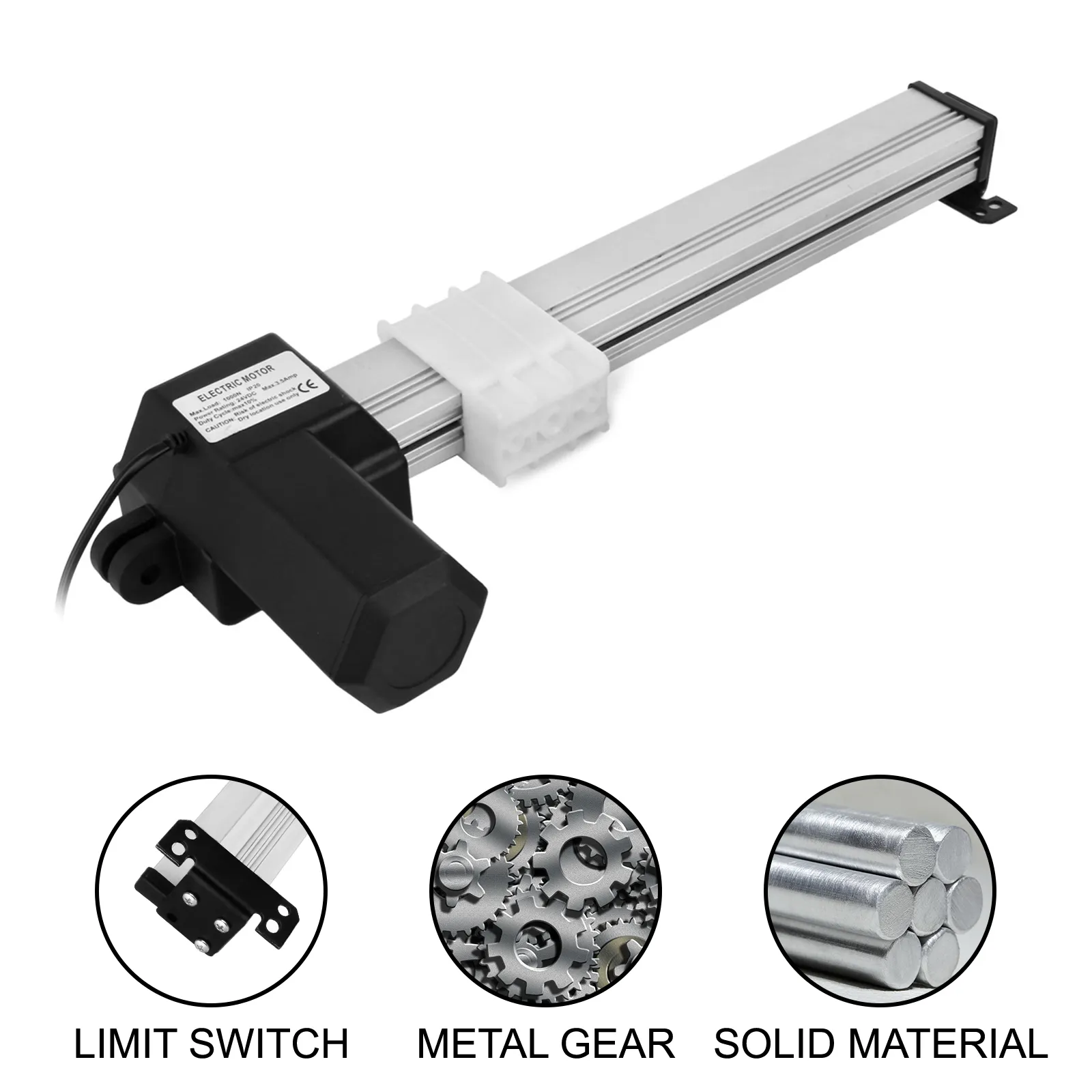 Motor reclinable eléctrico VEVOR con engranaje metálico, material sólido e interruptor de límite.