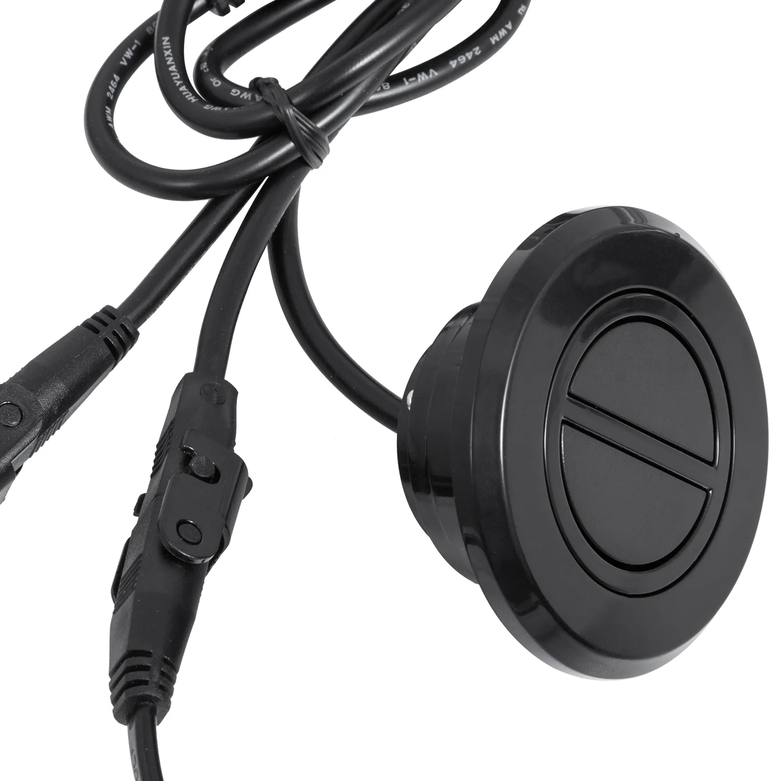 Botón de control del motor del sillón reclinable eléctrico VEVOR negro con cables de conexión.