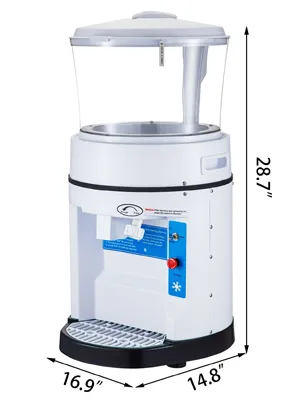 VEVOR ice shaver crusher, commercial ice shaver with dimensions 28.7"x16.9"x14.8".
