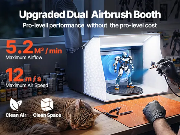 VEVOR dual fans airbrush paint spray booth with clean, healthy, and odorless operation.