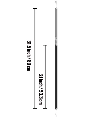 2 VEVOR rubber bungee cords with hooks, 31.5 inches (80cm) and 21 inches (53.3cm) lengths.