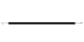 black VEVOR rubber bungee cord with metal hooks on each end, isolated on a white background.