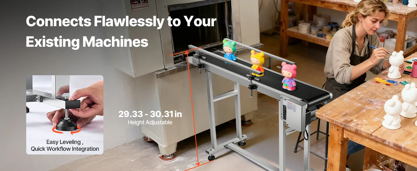 Sistema de protección contra sobrecalentamiento del motor con ajuste automático para un uso seguro, con transportador de cinta VEVOR.