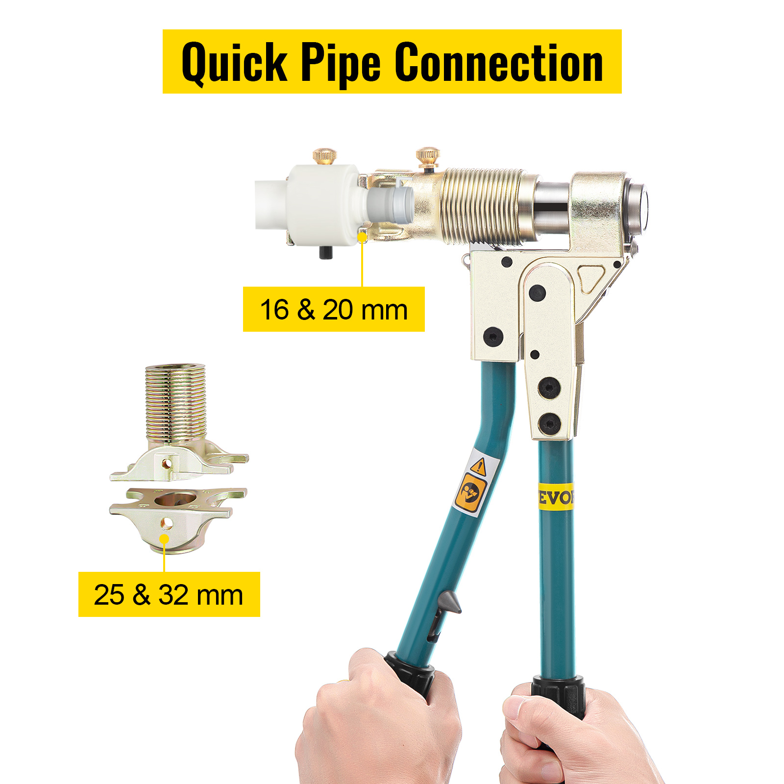 VEVOR Pipe Clamp Tools, 16/20/25/32 mm PEX Clamping Tool, Manual