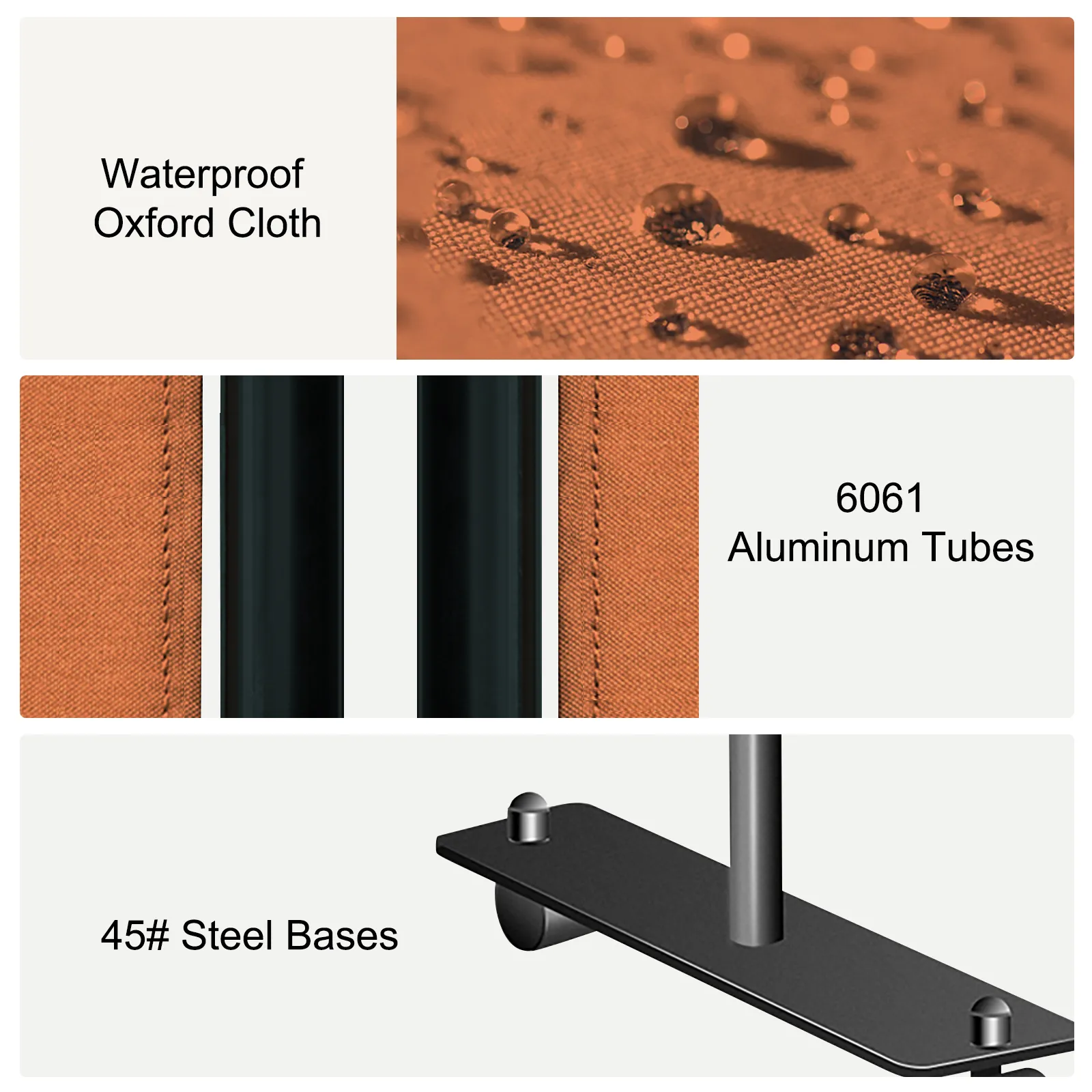 VEVOR office partition with waterproof oxford cloth, 6061 aluminum tubes, and 45# steel bases.