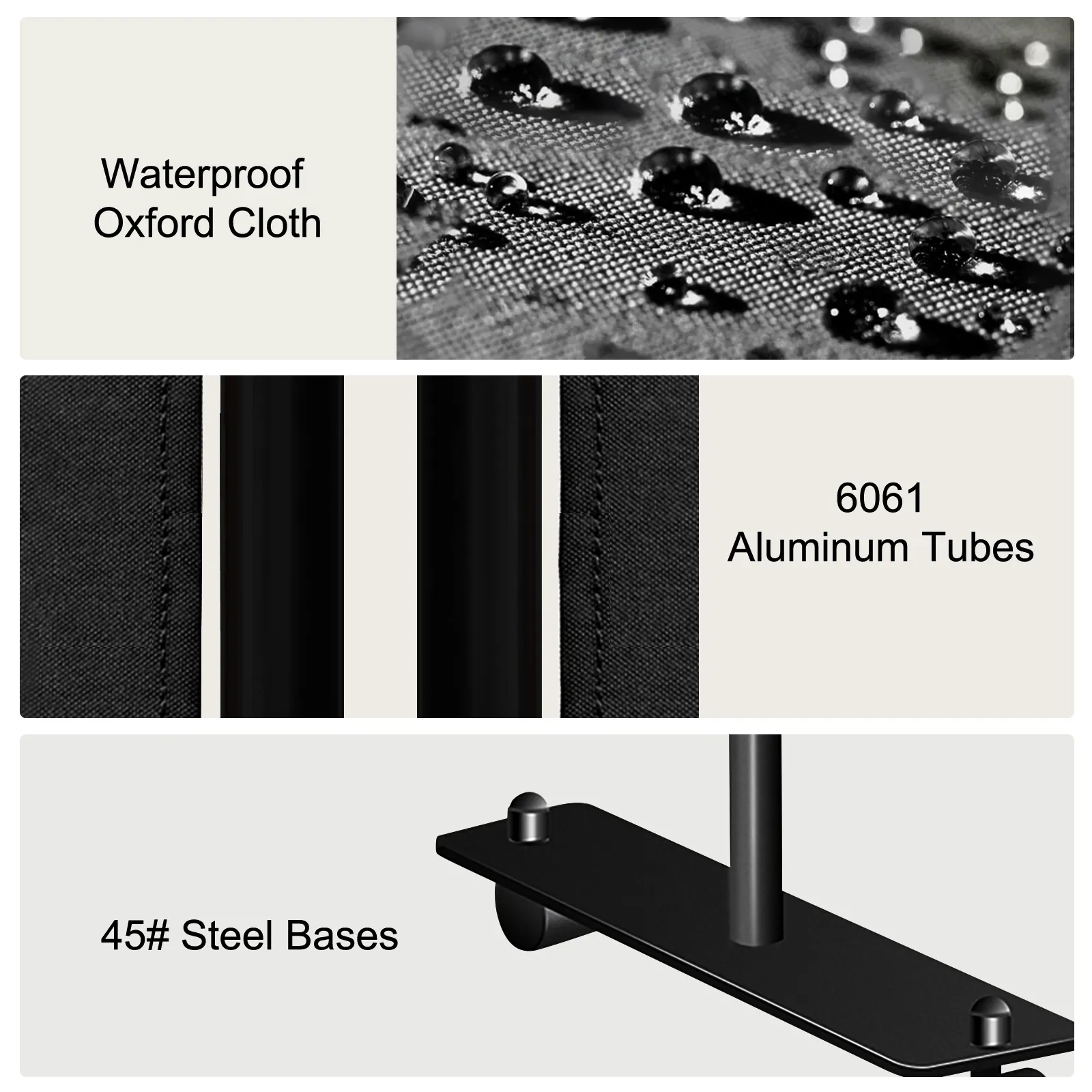 VEVOR office partition with waterproof oxford cloth, aluminum tubes, and steel bases.