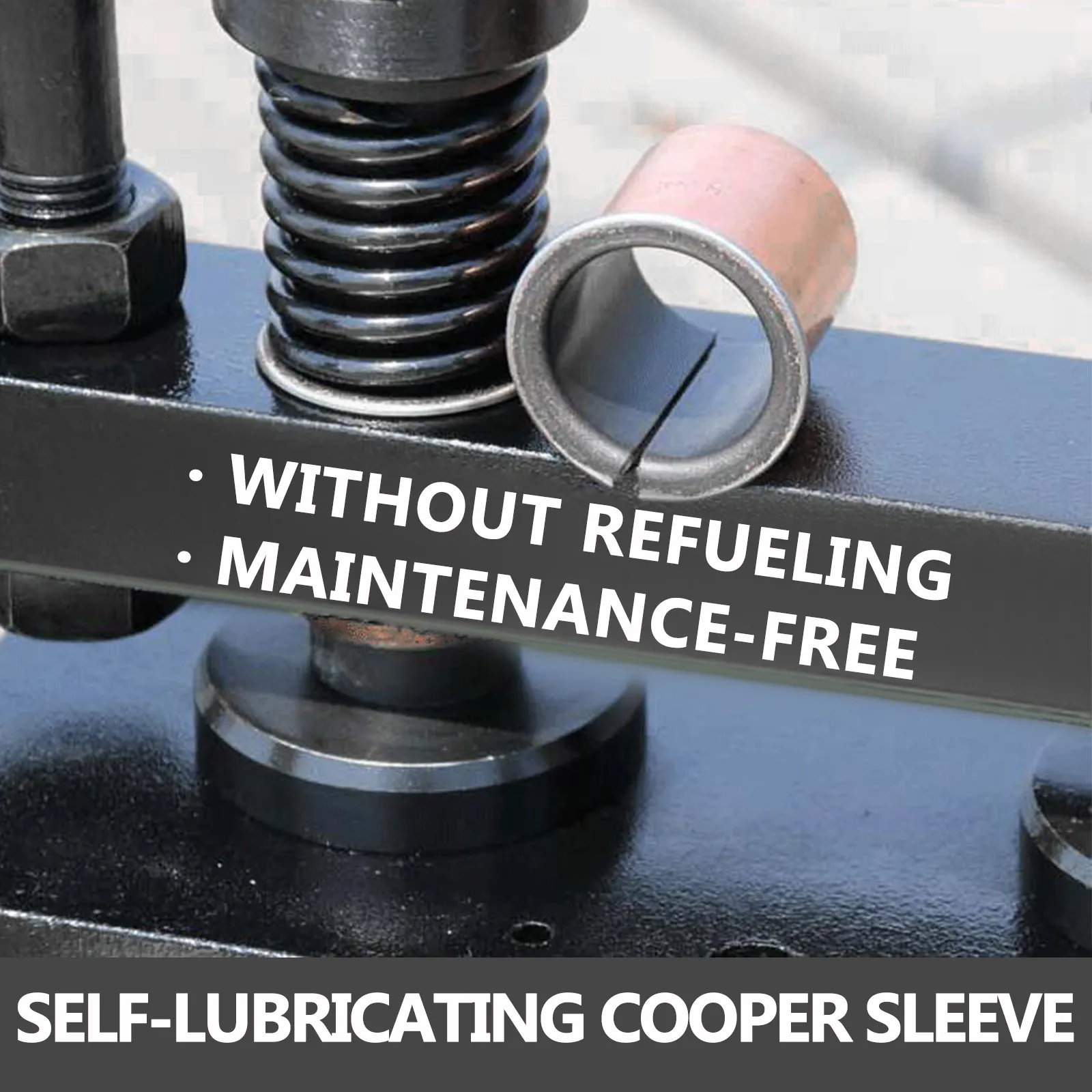 VEVOR leather cutting machine with self-lubricating cooper sleeve, maintenance-free.