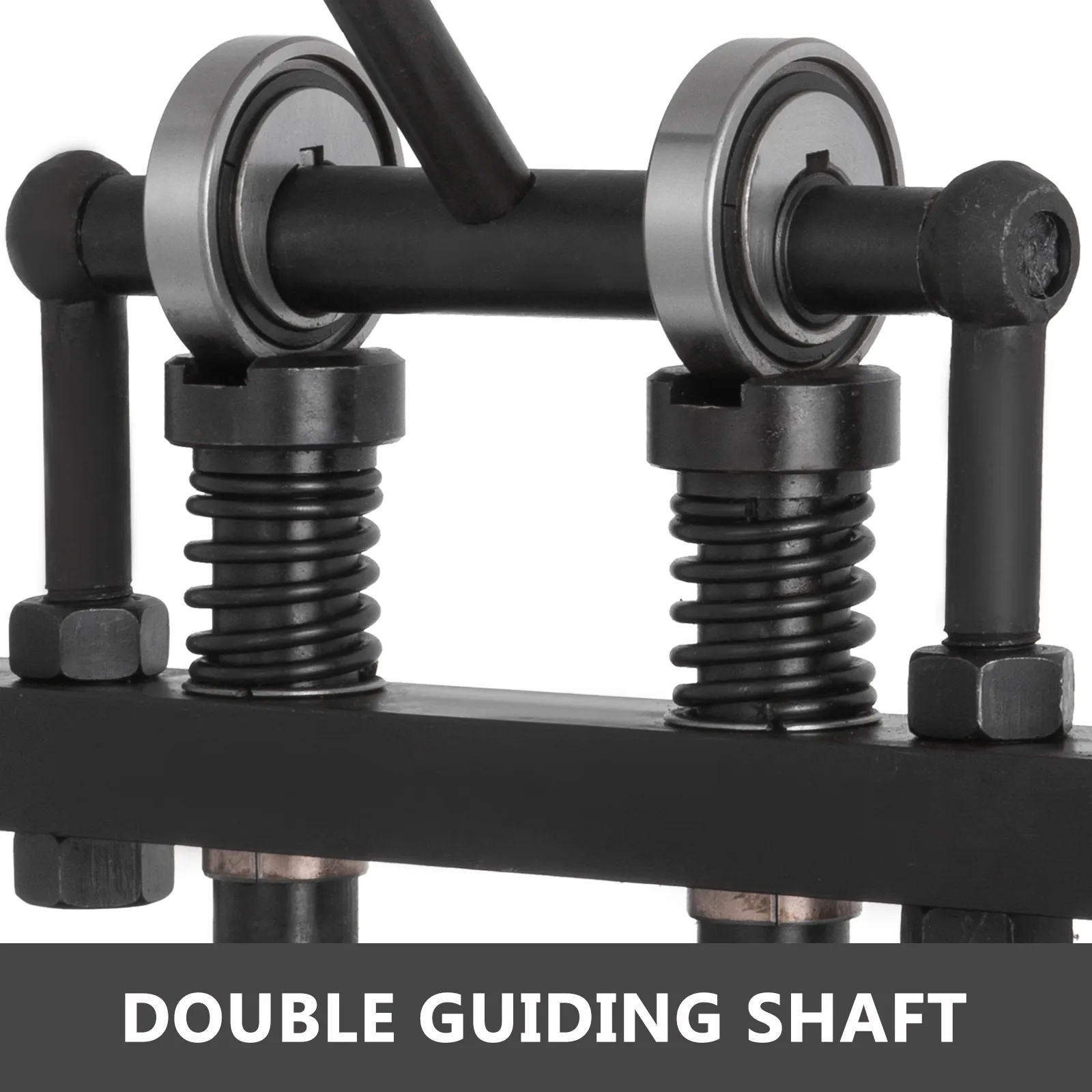 VEVOR leather cutting machine double guiding shaft, close-up view.