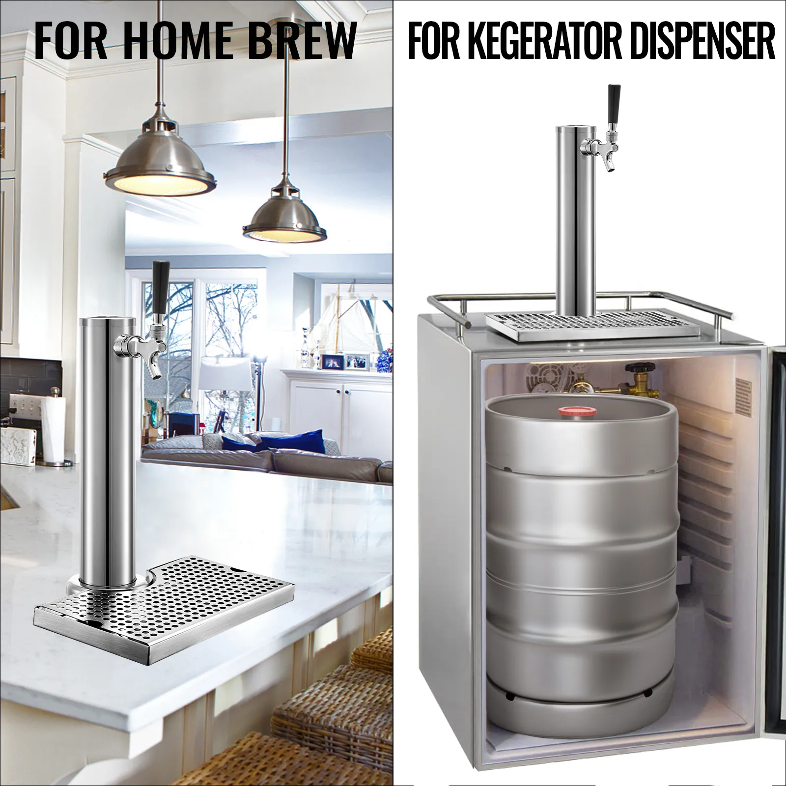 VEVOR beer tower for home brew and kegerator dispenser setups.