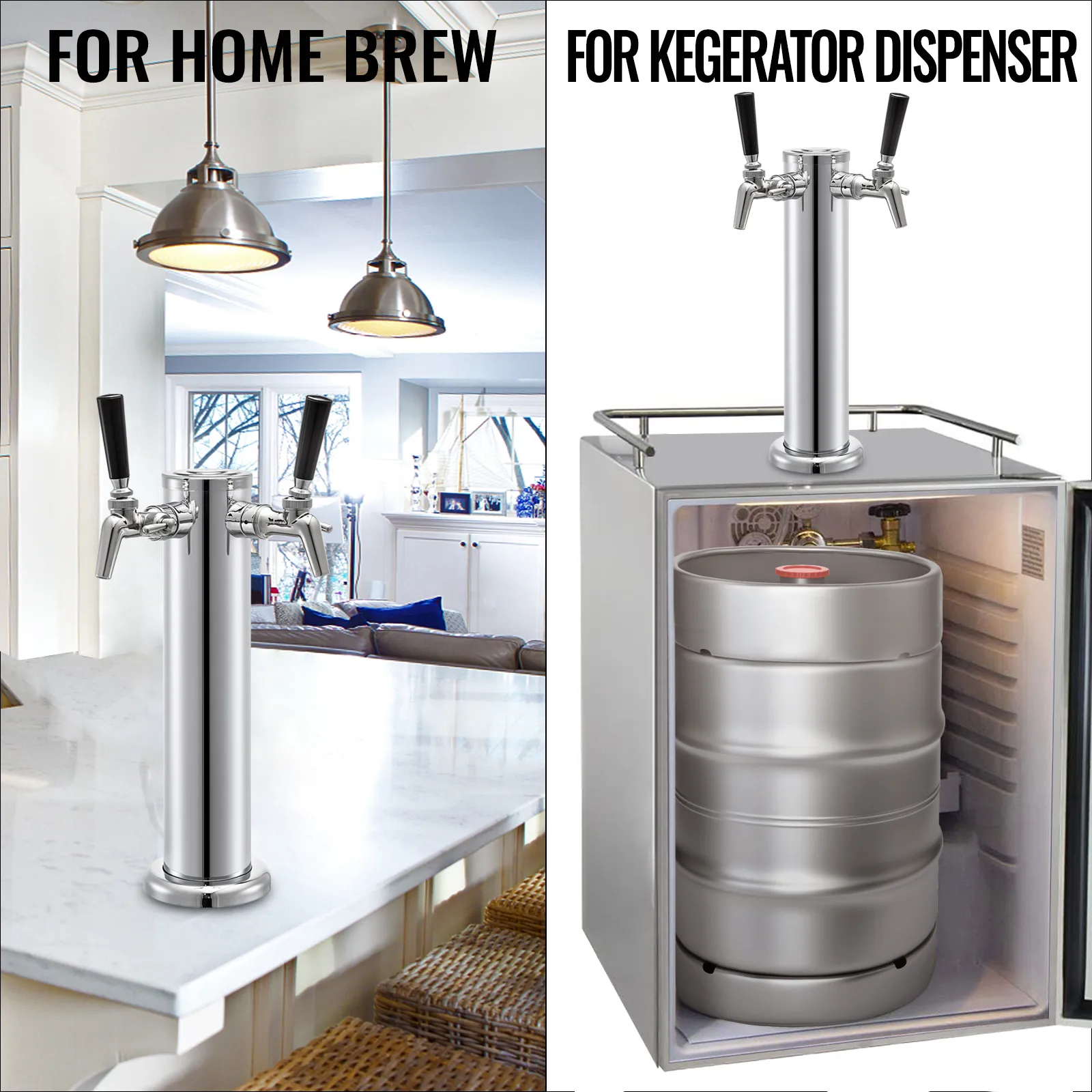 Torre de cerveza VEVOR para configuración de dispensador de cerveza casera y kegerator.