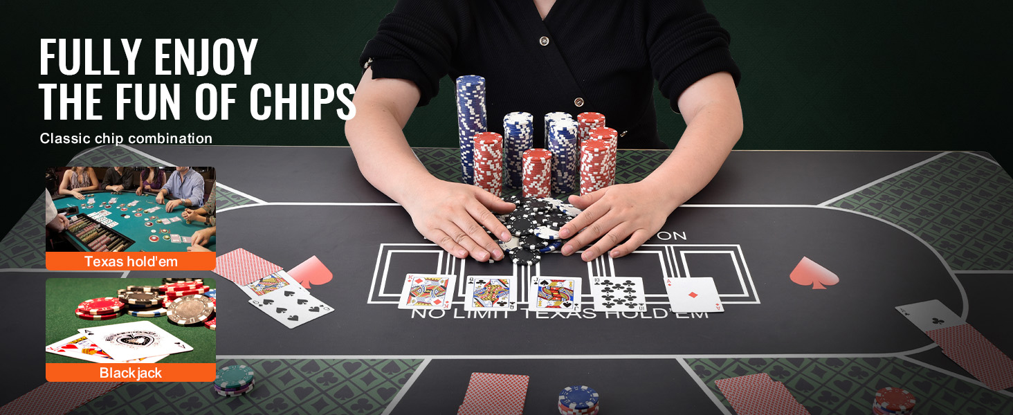 VEVOR Plastic Pokerchipset, 300-delige pokerset zonder markeringen