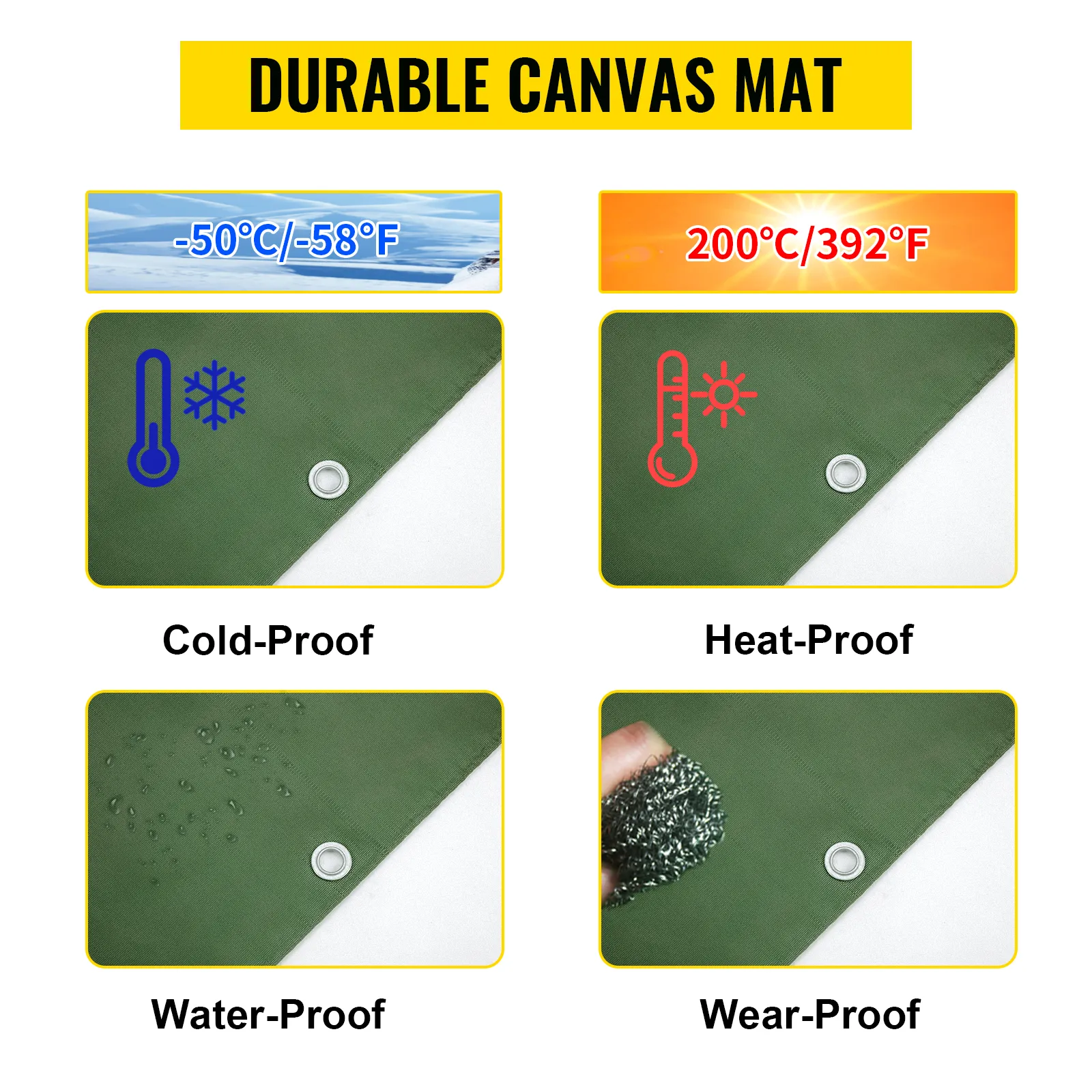 Alfombrilla de lona duradera para descargador de caja de camión VEVOR, resistente al frío, al calor, al agua y al desgaste.