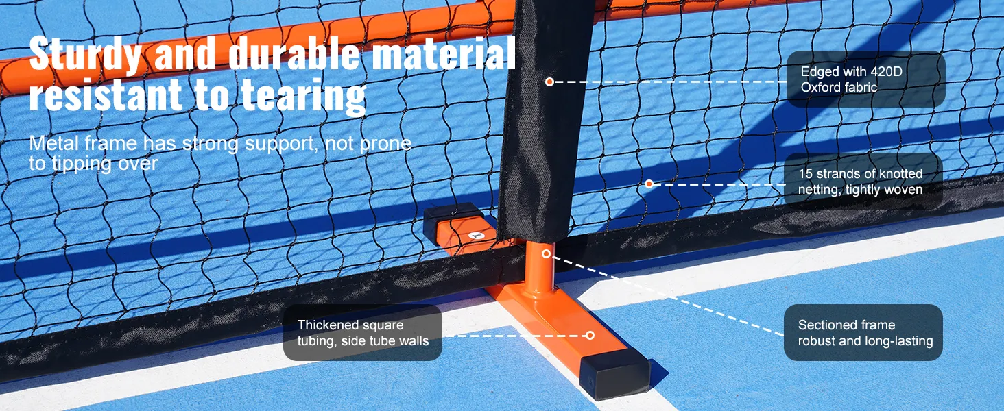 durable VEVOR sports net with thickened square tubing and 420d oxford fabric.