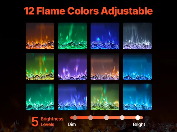 VEVOR 72 inch Electric Fireplace, Wall Mounted Recessed Fire Place with Remote Control, Timer, 1500W, Adjustable Flame Color Brightness, Touch Screen, Overheat Protection, for Living Room,Bedroom
