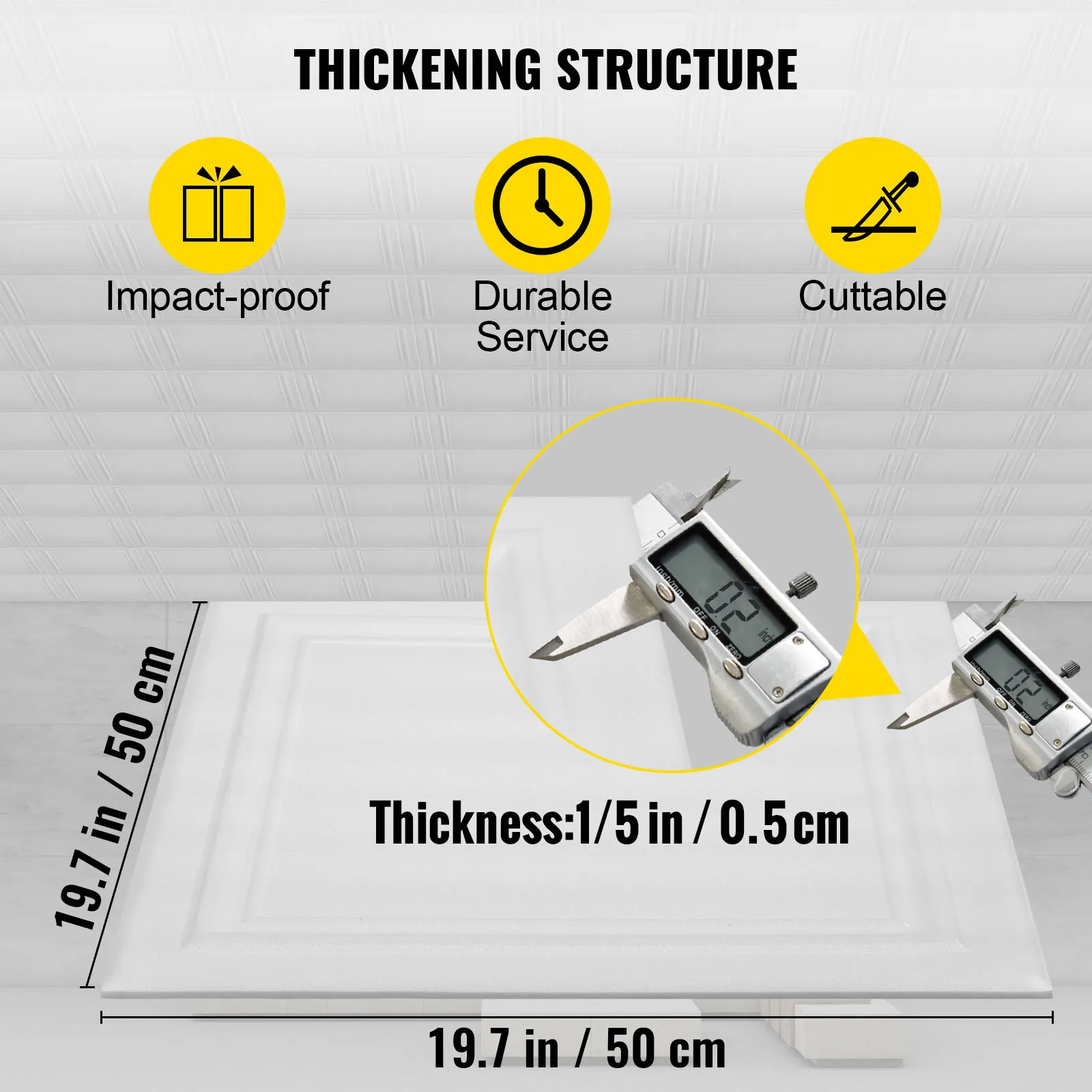 Las placas de espuma para techo VEVOR se caracterizan por su resistencia a los impactos, su durabilidad y sus propiedades de corte.