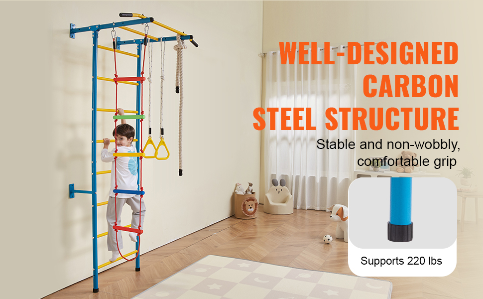VEVOR Indoor Jungle Gym for Toddlers, 5-in-1 Climbing Playset with