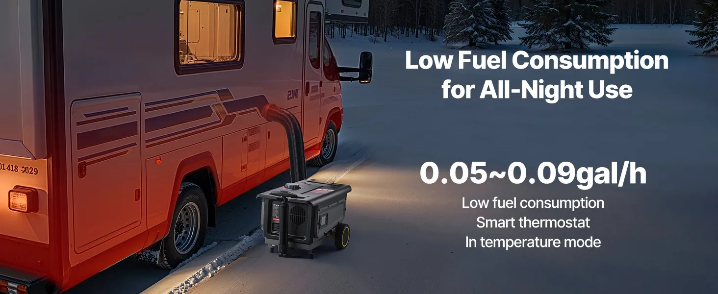 VEVOR Diesel Heater, 8KW, DC 12V/24V, All in One Portable Diesel Air Heater with Bluetooth APP Control, Remote Control and LCD Screen, Trolley Design, 1.3 Gal Fuel Tank for Trucks, Vans, RVs, Campers