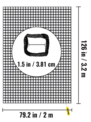 Red de carga de escalada VEVOR de 79,2 x 126 pulgadas con tamaño de malla de 1,5 pulgadas.