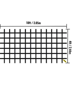 Red de carga de escalada VEVOR, 10 pies x 4 pies, patrón de cuadrícula negra.