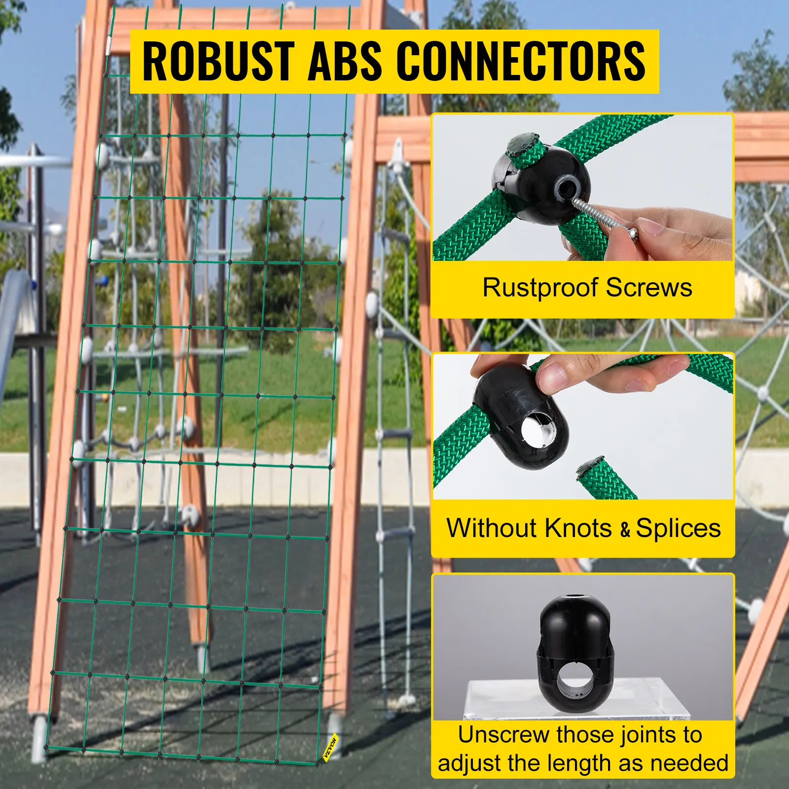 Red de carga de escalada VEVOR con conectores ABS robustos y tornillos a prueba de óxido.