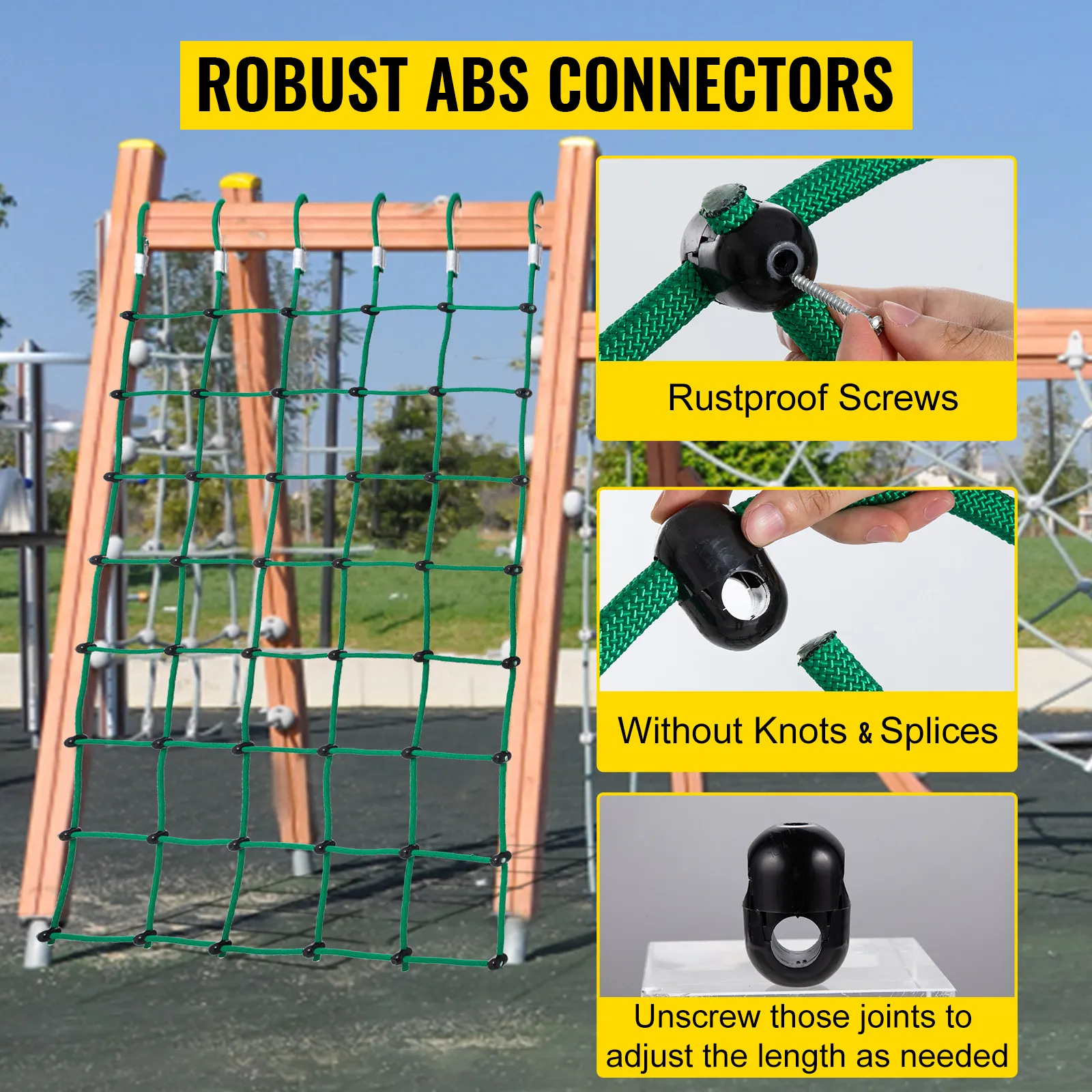 Red de carga de escalada VEVOR con conectores ABS robustos y tornillos a prueba de óxido.