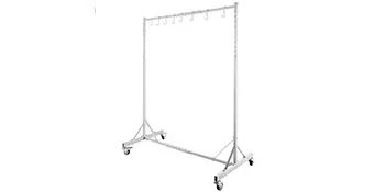 Estante de pintura móvil VEVOR con ganchos y ruedas resistentes para una fácil maniobrabilidad.