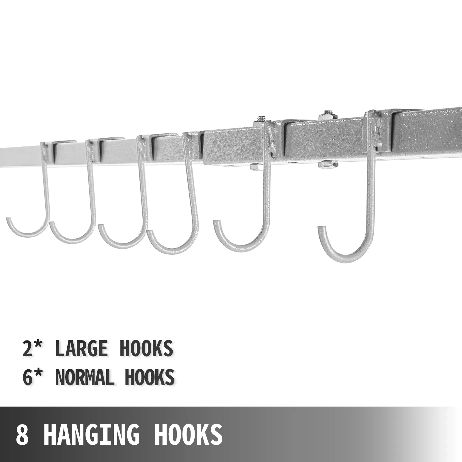 Estante para cuadros VEVOR con 8 ganchos para colgar, 2 ganchos grandes y 6 ganchos plateados normales.